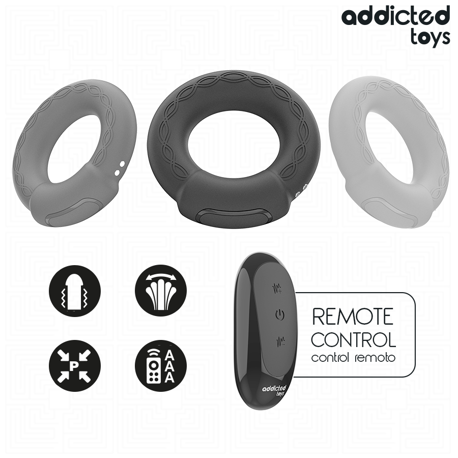 ADDICTED TOYS - HEATING EFFECT VIBRATING COCK RING REMOTE CONTROL - My naughty haven #