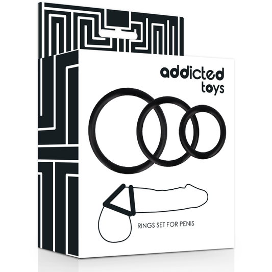 ADDICTED TOYS - RINGS SET FOR PENIS BLACK - My naughty haven #