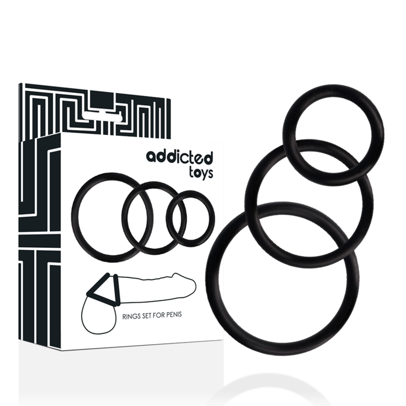 ADDICTED TOYS - RINGS SET FOR PENIS BLACK - My naughty haven #