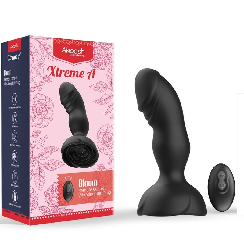 ARMONY - EXTREME A BLOOM ROSE VIBRATOR & ANAL PLUG REMOTE CONTROL BLACK - My naughty haven #