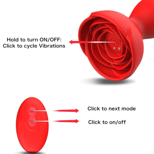 ARMONY - EXTREME A BLOOM ROSE VIBRATOR & ANAL PLUG REMOTE CONTROL RED - My naughty haven #