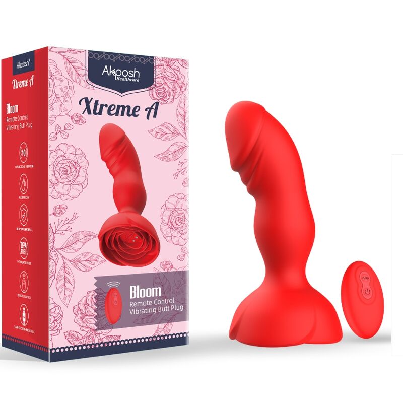 ARMONY - EXTREME A BLOOM ROSE VIBRATOR & ANAL PLUG REMOTE CONTROL RED - My naughty haven #