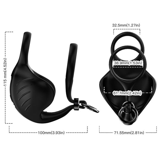 ARMONY - MANTA SCROTUM VIBRATOR RING BLACK - My naughty haven #