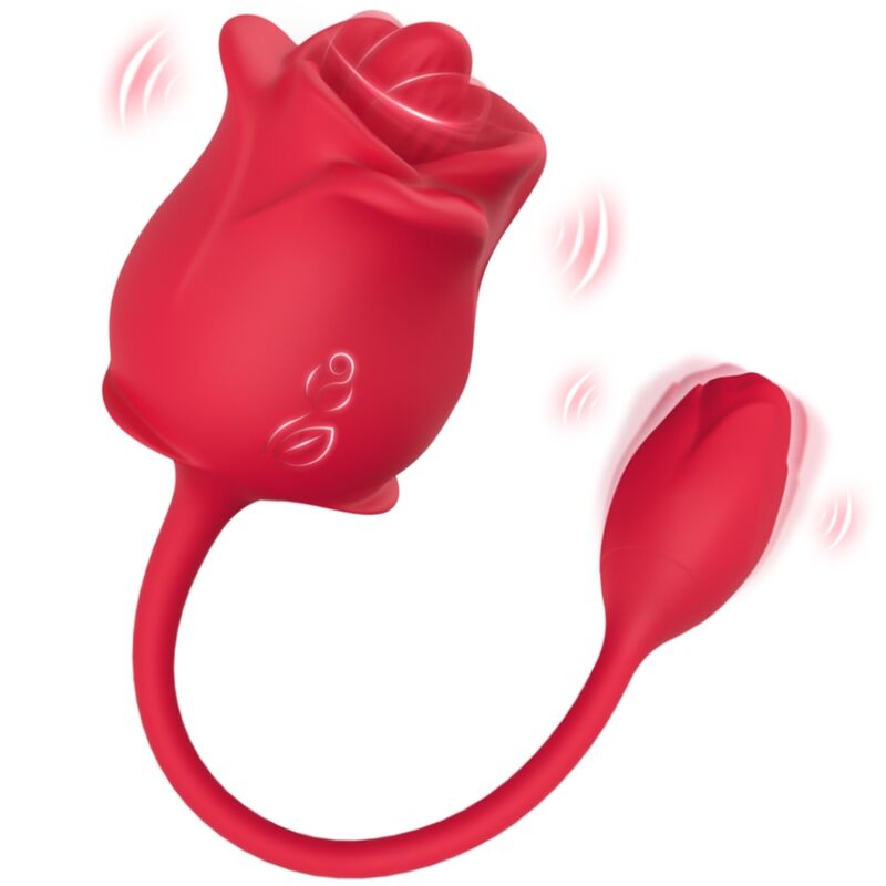 ARMONY - PINK 2 IN 1 SUCTION STIMULATOR & VIBRATOR 10 MODES WITH RED TAIL - My naughty haven #