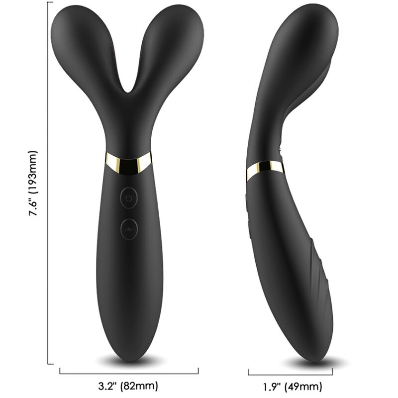 ARMONY - Y-WAND MASSAGER & VIBRATOR DOUBLE HEAD BLACK - My naughty haven #