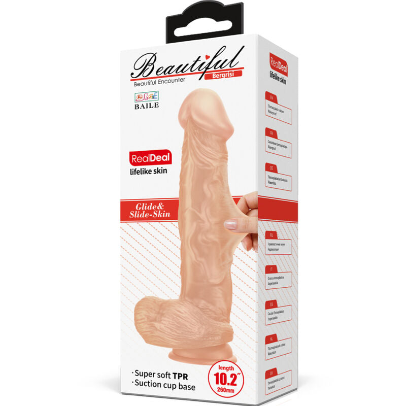 BAILE - BEAUTIFUL ENCOUNTER BERGRISI FLEXIBLE REALISTIC DILDO 26 CM NATURAL - My naughty haven #