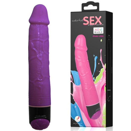 BAILE - COLORFUL SEX LILAC REALISTIC VIBRATOR 23 CM - My naughty haven #