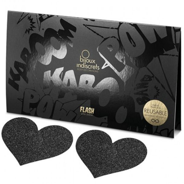 BIJOUX - INDISCRETS FLASH BLACK HEART NIPPLE CUTS - My naughty haven #