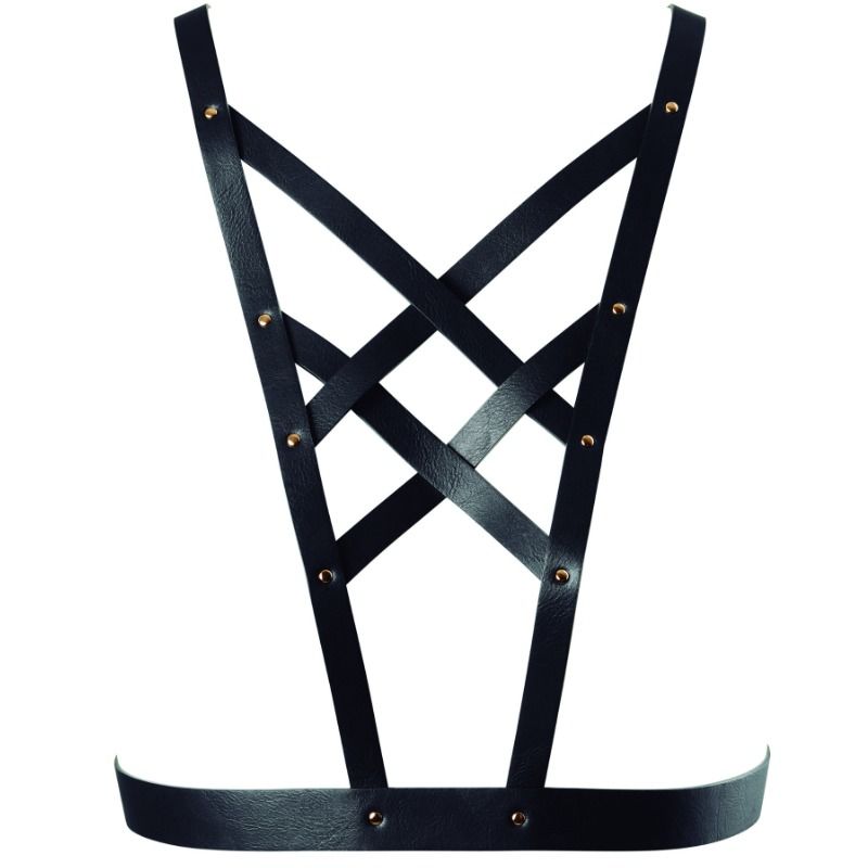 BIJOUX - INDISCRETS MAZE CROSSED HARNESS WITH NECKLINE BLACK - My naughty haven #