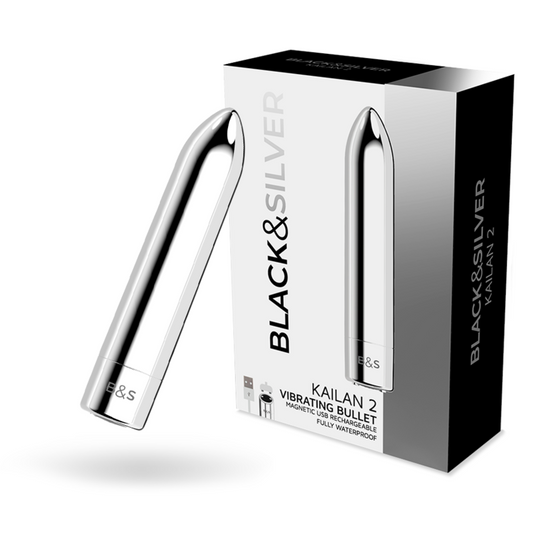 BLACK&SILVER - KAILAN 2 SILVER VIBRATING MAGNETIC BULLET - My naughty haven #