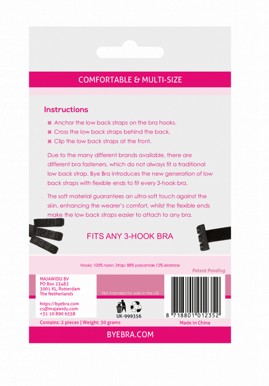 BYE-BRA - OPEN BACK BRA ADAPTER BLACK & WHITE - My naughty haven #