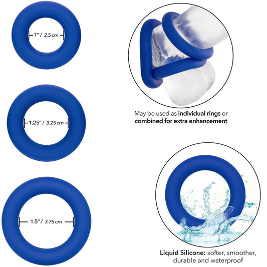 CALEXOTICS - ADMIRAL COCK RING SET BLUE - My naughty haven #
