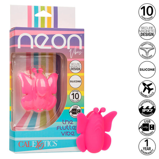 CALEXOTICS - NEON VIBES THE FLUTTER VIBE STIMULATOR 10 VIBRATIONS PINK - My naughty haven #
