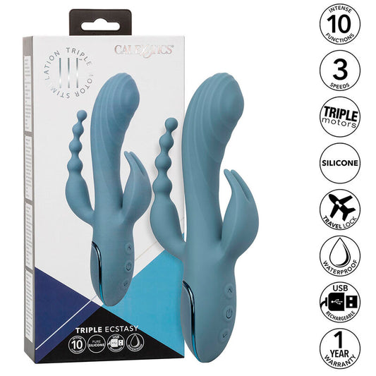 CALEXOTICS - VIBRATOR TRIPLE ECSTASY GREY - My naughty haven #