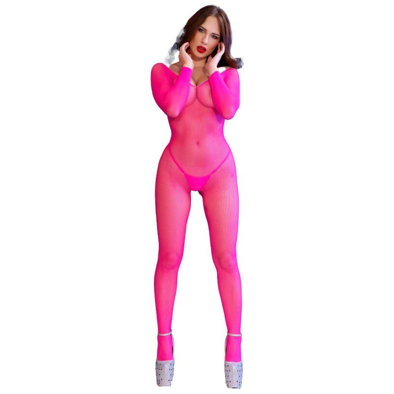 CHILIROSE - CR 4894 NEON PINK MESH BODYSTOCKING S/M - My naughty haven #