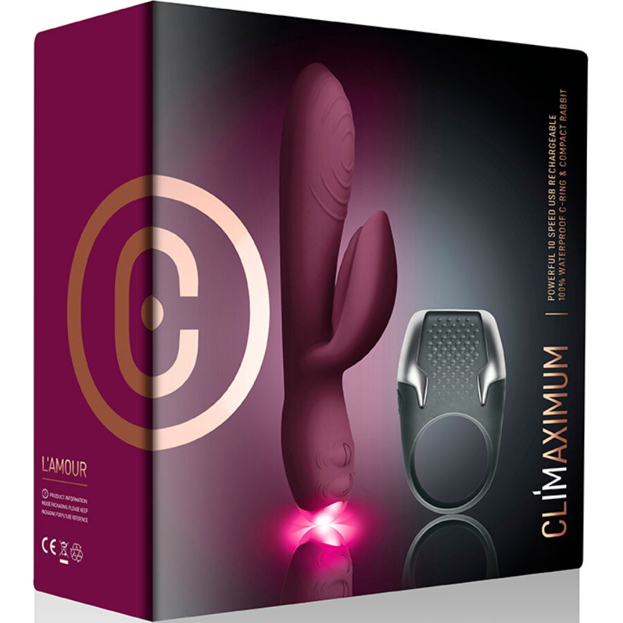 CLIMAXIMUM - LAMOUR KIT RABBIT VIBRATOR + LED COCK RING - My naughty haven #