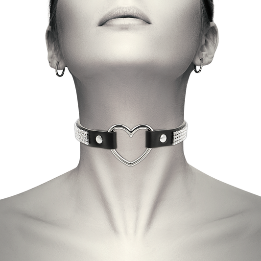 COQUETTE CHIC DESIRE - VEGAN LEATHER CHOKER WITH HEART - My naughty haven #