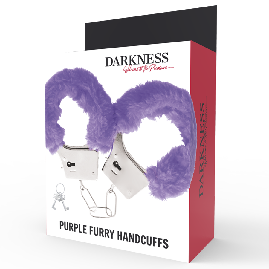 DARKNESS - LILAC LINED METAL HANDCUFFS - My naughty haven #