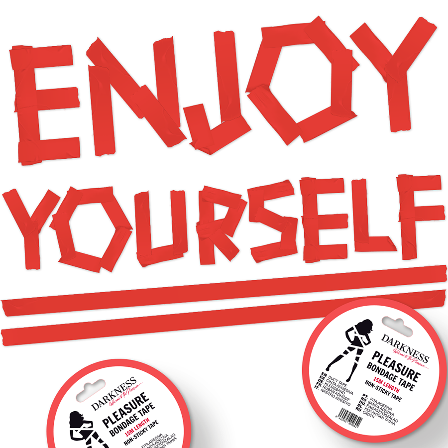 DARKNESS - NON-STICKY RED BONDAGE TAPE 15 M - My naughty haven #