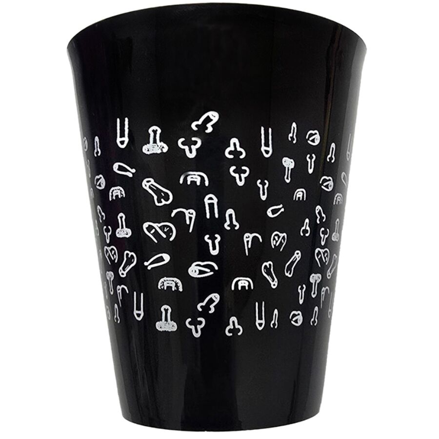 DIABLO PICANTE - BLACK CUP 500 ML WITH WHITE PENISES - My naughty haven #