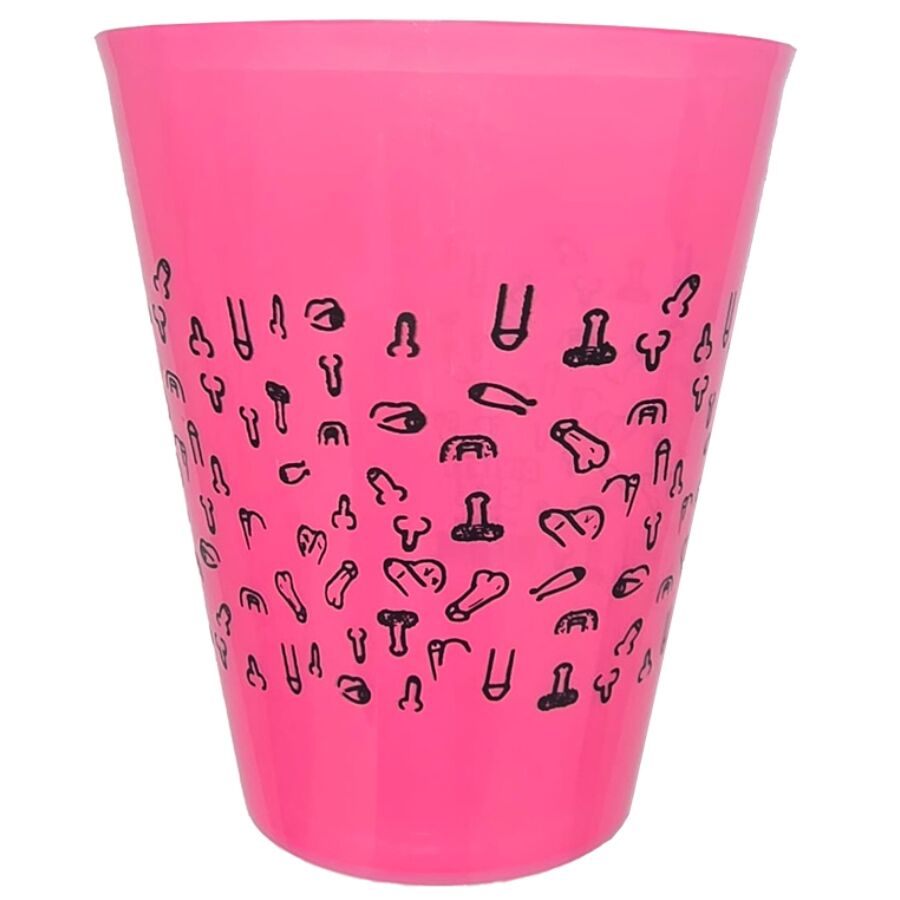 DIABLO PICANTE - FUCHSIA CUP 500 ML WITH BLACK PENISES - My naughty haven #