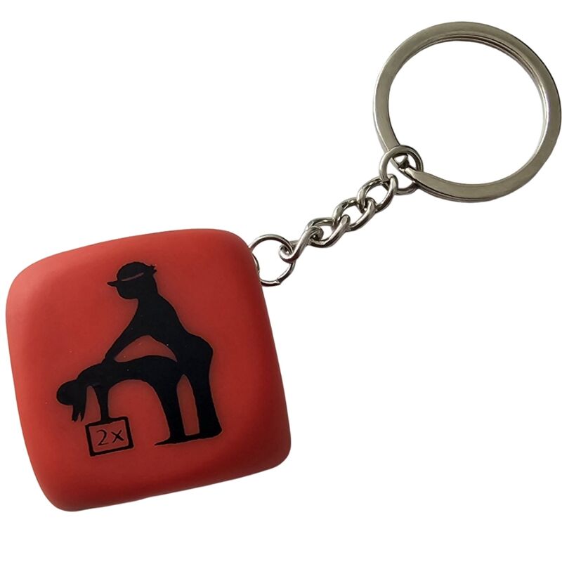 DIABLO PICANTE - RED DICE KEYCHAIN WITH POSES - My naughty haven #