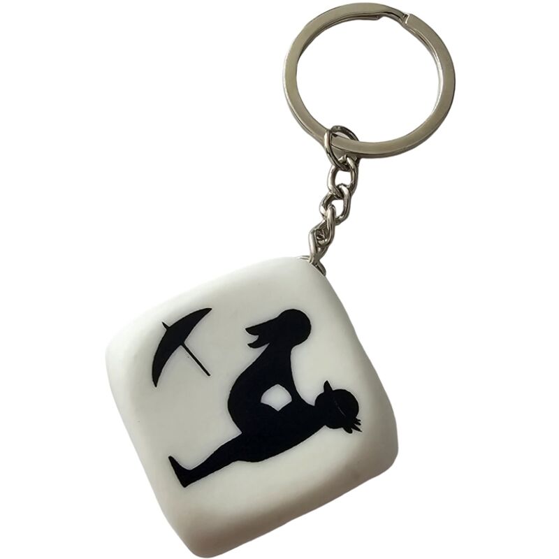 DIABLO PICANTE - WHITE DICE KEYCHAIN WITH POSES - My naughty haven #