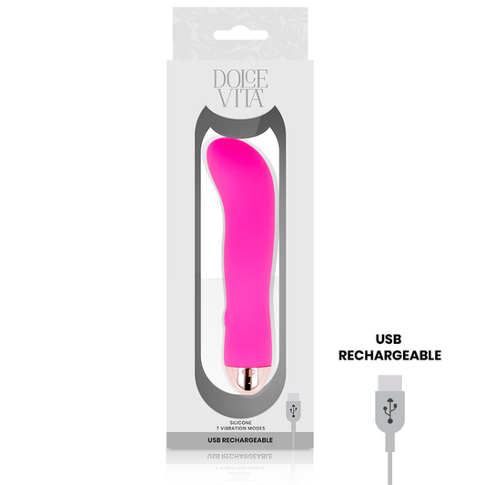 DOLCE VITA - RECHARGEABLE VIBRATOR TWO PINK 7 SPEEDS - My naughty haven #