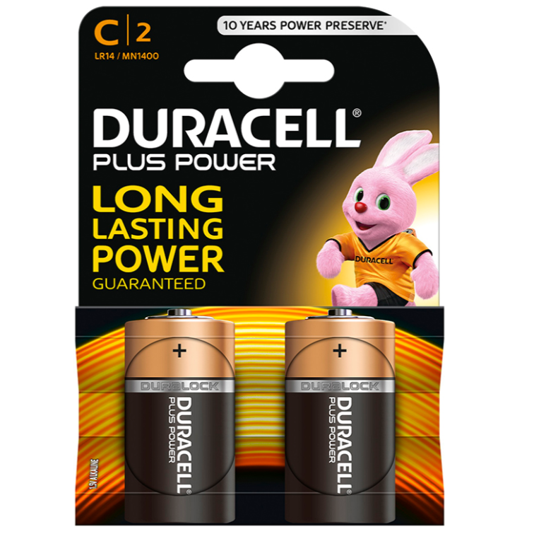 DURACELL - PLUS POWER BATTERY C LR14 2 UNITS - My naughty haven #