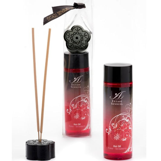 EXTASE SENSUAL - STRAWBERRY HEAT STIMULATING OIL 100 ML - My naughty haven #