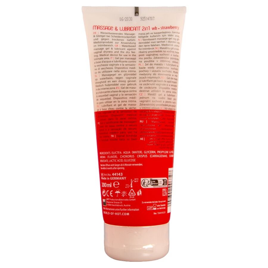HOT - MASSAGE & GLIDE GEL 2IN1 STRAWBERRY 200 ML - My naughty haven #