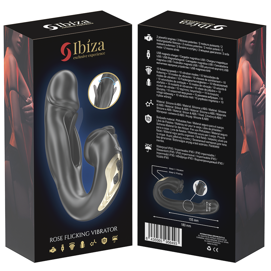 IBIZA - ROSE VIBRATOR FLICKING EFFECT AND CLIT STIMULATOR - My naughty haven #
