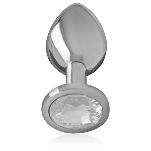 INTENSE - ALUMINUM METAL ANAL PLUG WITH SILVER CRYSTAL SIZE L - My naughty haven #