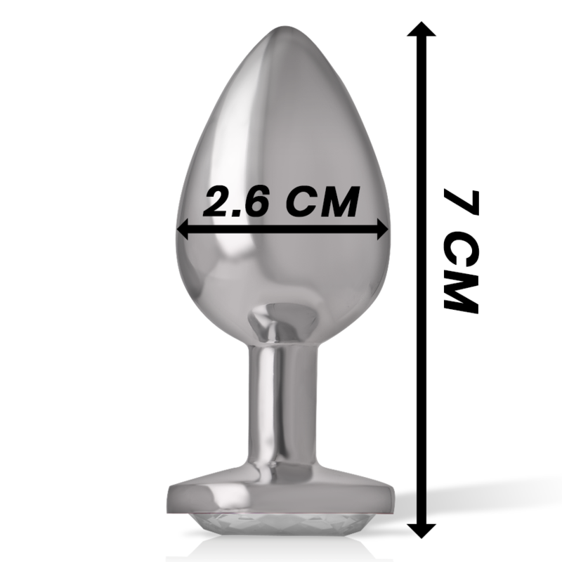 INTENSE - ALUMINUM METAL ANAL PLUG WITH SILVER CRYSTAL SIZE S - My naughty haven #