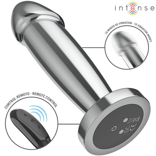 INTENSE - ANAL PLUG 10 VIBRATIONS METAL DILDO WITH REMOTE CONTROL S - My naughty haven #