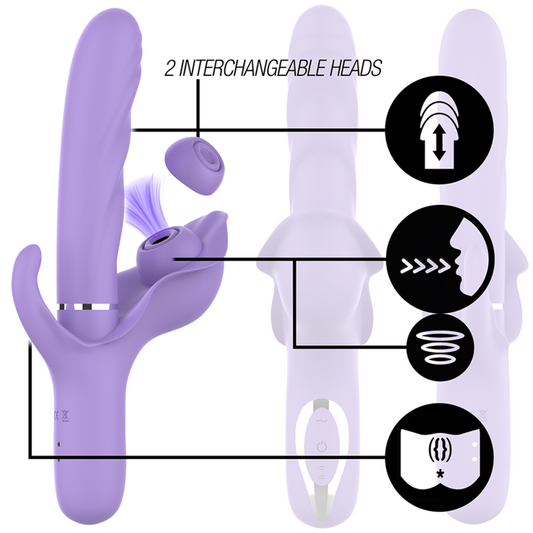 INTENSE - BILLIE MULTIFUNCTIONAL RECHARGEABLE SUCTION VIBRATOR WITH PURPLE PUSH BUTTON - My naughty haven #