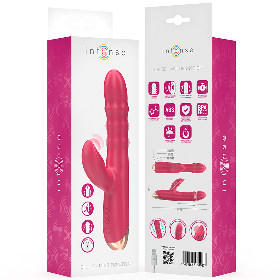 INTENSE - CHLOE MULTIFUNCTION VIBRATOR 3 IN 1 RED - My naughty haven #
