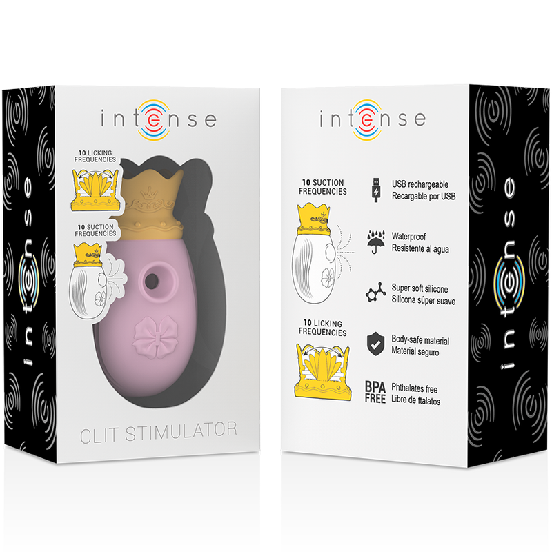INTENSE - CLITORIS STIMULATOR 10 SUCTION AND LICKING MODES - PINK - My naughty haven #