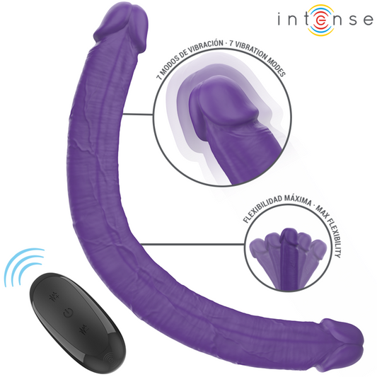 INTENSE - GUNTER DILDO DOUBLE VIBRATOR 40 CM PURPLE REMOTE CONTROL - My naughty haven #