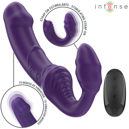 INTENSE - JILL DOUBLE VIBRATOR 20 CM PURPLE REMOTE CONTROL - My naughty haven #
