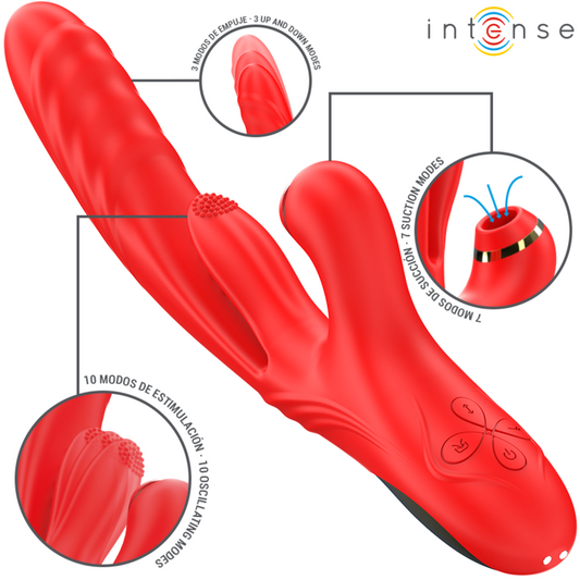 INTENSE - KAROL MULTIFUNCTION VIBRATOR THRUST & STIMULATION & STIMULATING WAVES RED - My naughty haven #