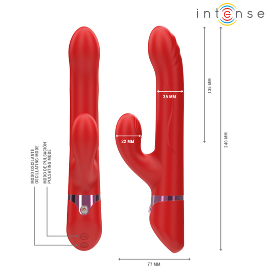 INTENSE - LELE MULTIFUNCTION VIBRATOR ROTATING & OSCILLATION & STIMULATION RED - My naughty haven #