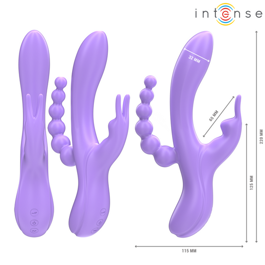 INTENSE - MIKO TRIPLE VIBRATOR RABBIT & STIMULATOR & ANAL 7 VIBRATIONS PURPLE - My naughty haven #