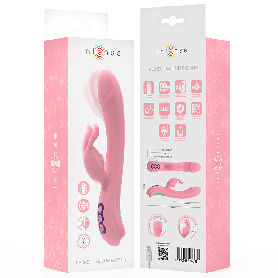INTENSE - RACHEL RABBIT VIBRATOR 5 VIBRATIONS PINK - My naughty haven #