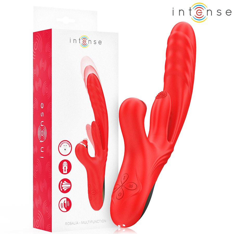 INTENSE - ROSALIA MULTIFUNCTION VIBRATOR 3 IN 1 RED - My naughty haven #