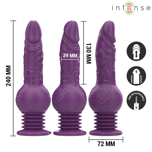 INTENSE - TATUM MULTIFUNCTION VIBRATOR WITH UP AND DOWN VIBRATION 24 CM PURPLE - My naughty haven #