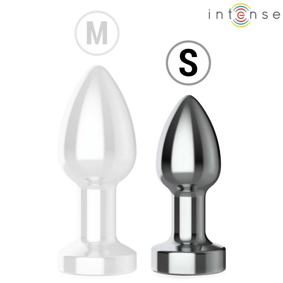 INTENSE - VIBRATING METAL ANAL PLUG WITH LED LIGHTS AND REMOTE CONTROL - SIZE S - My naughty haven #