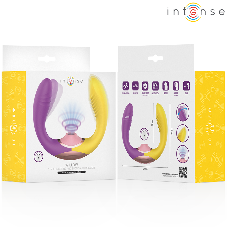 INTENSE - WILLOW 3-IN-1 SUCTION AND VIBRATION STIMULATOR - My naughty haven #