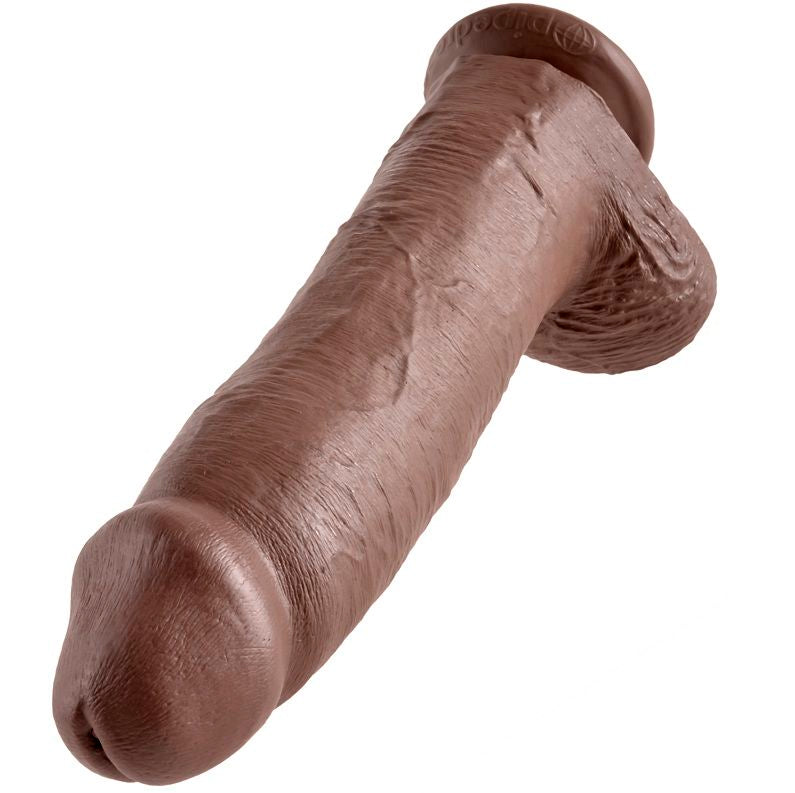 KING COCK - 12 DILDO BROWN WITH BALLS 30.48 CM - My naughty haven #
