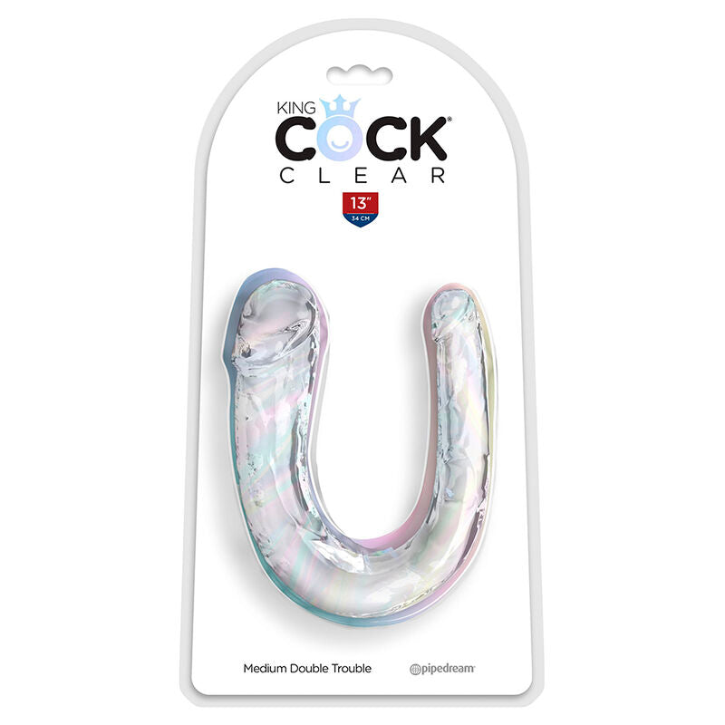 KING COCK - DOUBLE TROUBLE DOUBLE DILDO 33 CM CLEAR - My naughty haven #